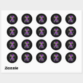 Wees Paars Ribbon Olephant Overdosering Bewustheid Ronde Sticker (Vel)