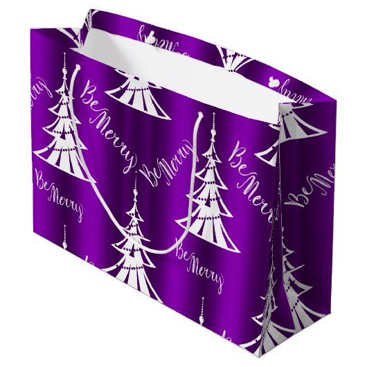 Wees Paarse kerst Groot Cadeauzakje (Achterkant Gekanteld)