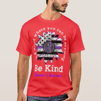 Wees Paarse zonnebloemen Kindness Alzheimer AWare T-shirt