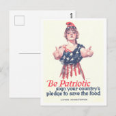 "Wees patriottisch: Save Food" WWI Poster Briefkaa Briefkaart (Voorkant / Achterkant)