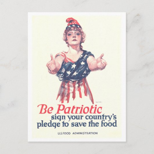 "Wees patriottisch: Save Food" WWI Poster Briefkaa Briefkaart (Voorkant)