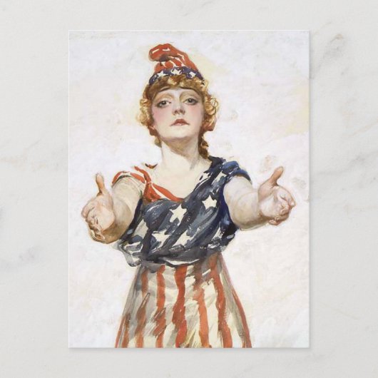 Wees Patriottische vintage poster Briefkaart (Voorkant)