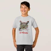 Wees PauwSitief, grappig kat citaat T-shirt (Voorkant volledig)