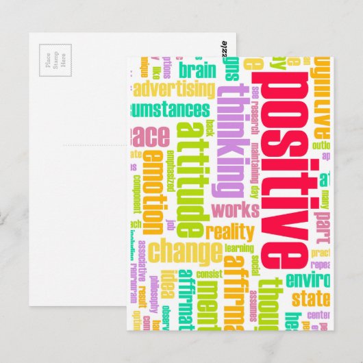 Wees positief! Blijf positief! Briefkaart (Voorkant / Achterkant)