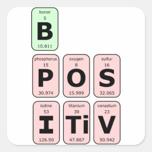 Wees positief grappig wetenschapscitaat vierkante sticker