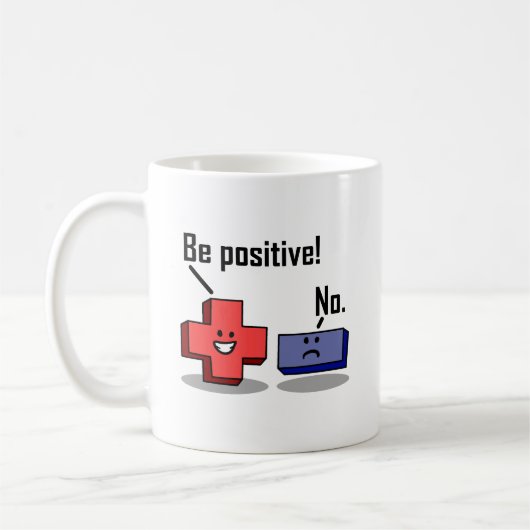 Wees Positief Grappige Mok (Links)