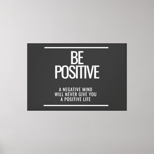 Wees positief ingelijst canvas afdruk (Voorkant)