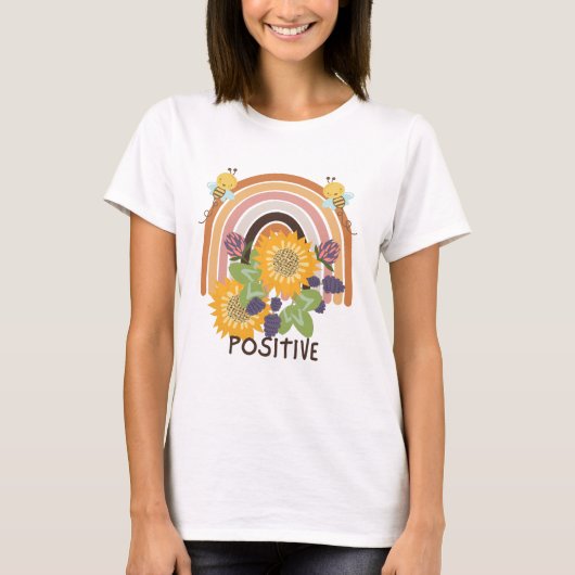 Wees positief - Inspirerend en Schattige T-shirt (Voorkant)