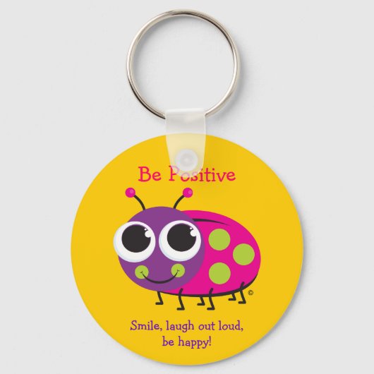 "Wees positief" Ladybug-Sleutelhanger Sleutelhanger (Voorkant)