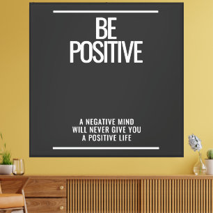 Wees positief oversized canvas afdruk