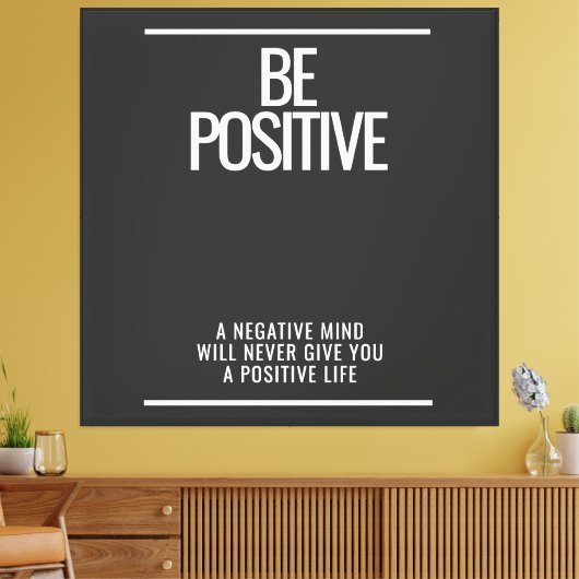 Wees positief oversized canvas afdruk (Insitu (Woonkamer))