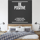 Wees positief oversized canvas afdruk (Insitu (Slaapkamer))