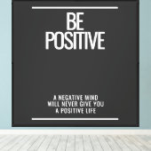 Wees positief oversized canvas afdruk (Insitu (Houten vloer))