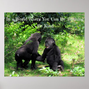 Wees Poster in de soort Baby Gorilla Quote Poster