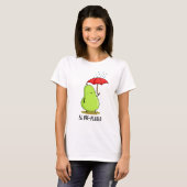 Wees pre-pear-ed Funny Pear in Rain Pun T-shirt (Voorkant volledig)