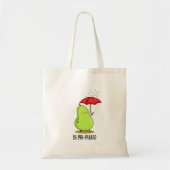 Wees pre-pear-ed Funny Pear in Rain Pun Tote Bag (Voorkant)