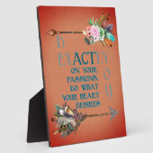 Wees precies je boho stijl pijl bloemen mooi fotoplaat (Zijkant)