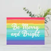 Wees prettig en helder kerstfeest met Gay Pride Feestdagenkaart (Staand voorkant)