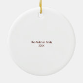 Wees prettig en helder rood en wit kerstfeest keramisch ornament (Achterkant)