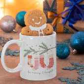 Wees prettig en helder rood en wit kerstfeest koffiemok