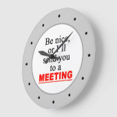 Wees prettig, grappige Kantoor wandklok (Hoek)