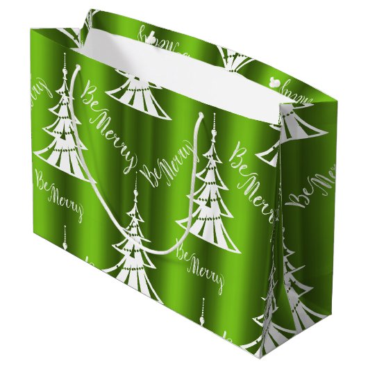 Wees prettig groen kerstfeest groot cadeauzakje (Achterkant Gekanteld)