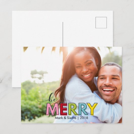 Wees prettig kerstfoto-feestdag Briefkaart (Voorkant / Achterkant)