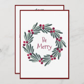 Wees prettig land met kerstfeestdag Kaart (Voorkant / Achterkant)