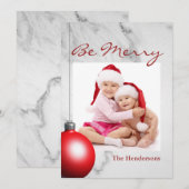 Wees prettig marmer-feestdag feestdagenkaart (Voorkant / Achterkant)