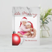 Wees prettig marmer-feestdag feestdagenkaart (Staand voorkant)