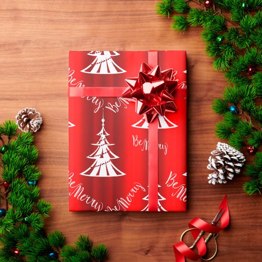 Wees prettig rood kerstfeest cadeaupapier