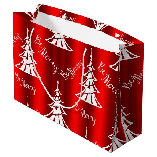 Wees prettig rood kerstfeest groot cadeauzakje (Achterkant Gekanteld)