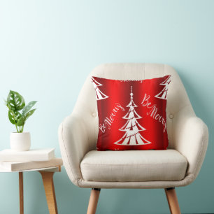 Wees prettig rood kerstfeest kussen