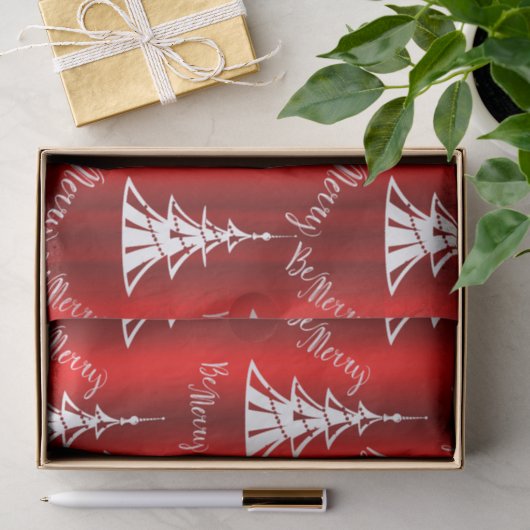 Wees prettig rood kerstfeest tissuepapier (Geschenk)