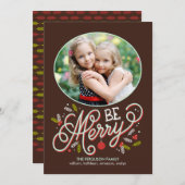 Wees prettige feestelijke fotokaarten feestdagenkaart (Voorkant / Achterkant)