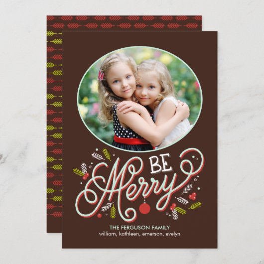 Wees prettige feestelijke fotokaarten feestdagenkaart (Voorkant / Achterkant)