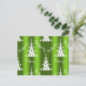 Wees prettige groene kerstbomen briefkaart (Staand voorkant)