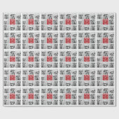 Wees prettige kerstcollage-foto's met rood wit cadeaupapier (Vlak)