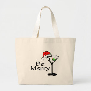 Wees prettige kerstMartini Grote Tote Bag