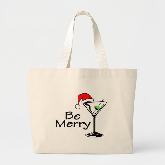 Wees prettige kerstMartini Grote Tote Bag (Voorkant)