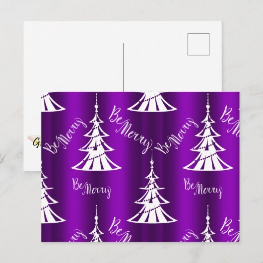 Wees prettige Paarse kerstbomen Briefkaart (Voorkant / Achterkant)