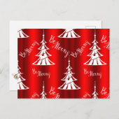 Wees prettige rode kerstbomen briefkaart (Voorkant / Achterkant)