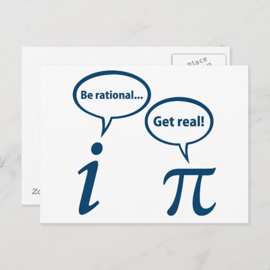 Wees rationeel en bekijk de Wiskunde Briefkaart (Voorkant / Achterkant)