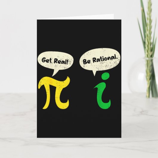Wees Realistisch Wees Rationeel Grappige Pi Wiskun Kaart (Voorkant)