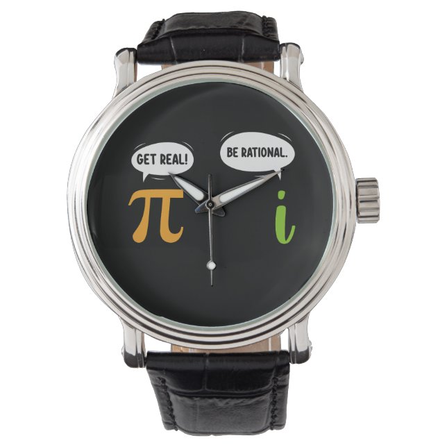 Wees Realistisch Wees Rationeel Grappige Wiskunde  Horloge (Voorkant)