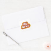Wees Retro Slogan Vierkante Sticker (Envelop)