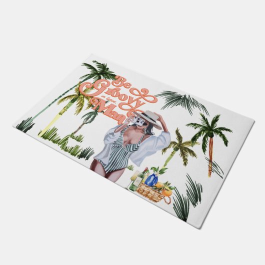 Wees roovy of laat Man achter | Waterverf Trendy R Deurmat (Schuin)