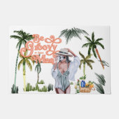 Wees roovy of laat Man achter | Waterverf Trendy R Deurmat (Voorkant)