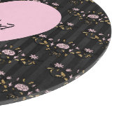 Wees roze hart op kleine Rozen en zwarte strepen Snijplank (Hoek)