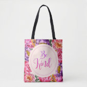 Wees roze Peony-Canvas tas (Voorkant)